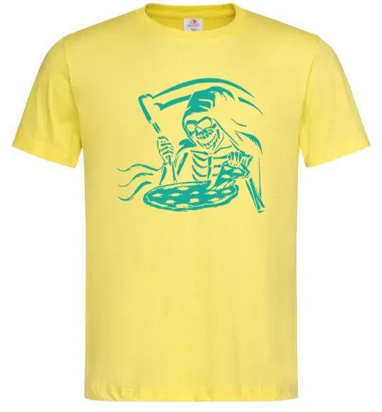 Чоловіча футболка Death eat pizza Лимонний фото