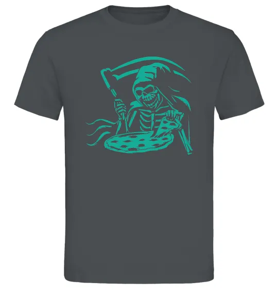 Чоловіча футболка Death eat pizza Графіт фото