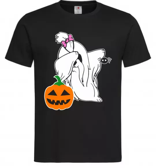 Мужская футболка Пес з паучком Черный фото