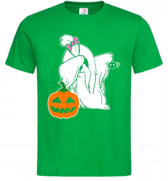 Мужская футболка Пес з паучком Зеленый фото