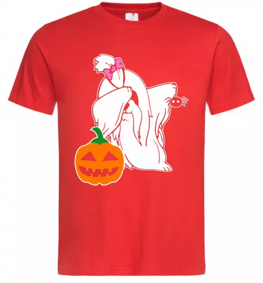 Мужская футболка Пес з паучком Красный фото