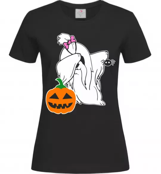 Жіноча футболка Пес з паучком Чорний фото