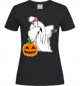 Женская футболка Пес з паучком Черный фото