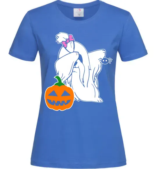 Жіноча футболка Пес з паучком Яскраво-синій фото