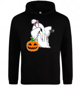 Мужская толстовка (худи) Пес з паучком Черный фото