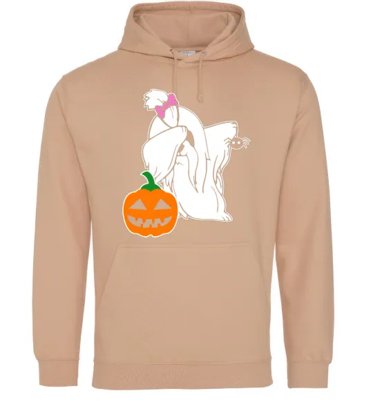 Мужская толстовка (худи) Пес з паучком Песочный фото