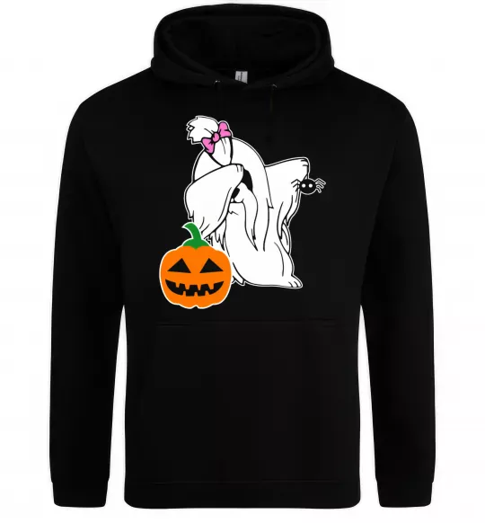 Женская толстовка (худи) Пес з паучком Черный фото