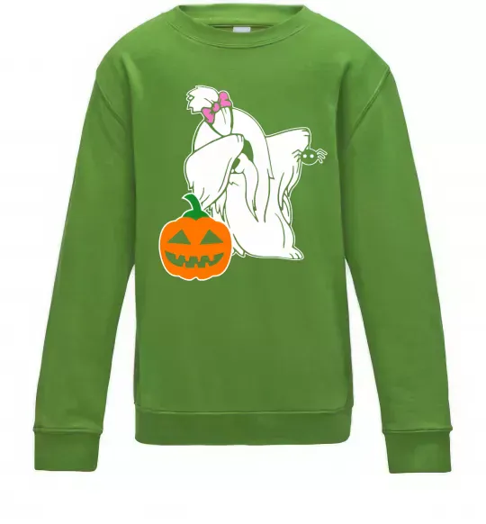 Дитячий світшот Пес з паучком Лаймовий фото