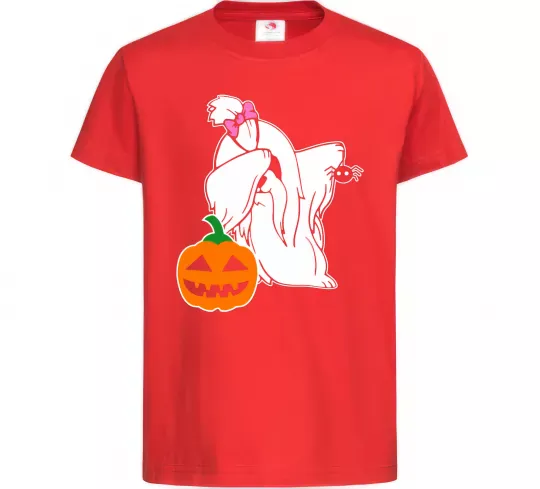 Детская футболка Пес з паучком Красный фото
