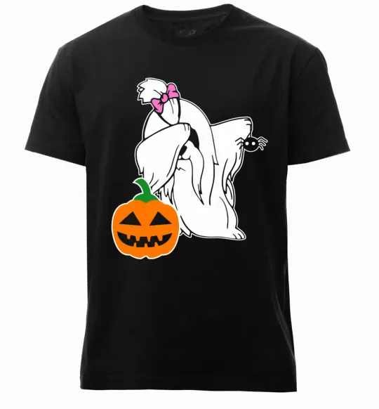 Мужская премиум футболка Пес з паучком Черный фото