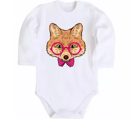 Дитячий бодік Ввічливий лис Білий фото