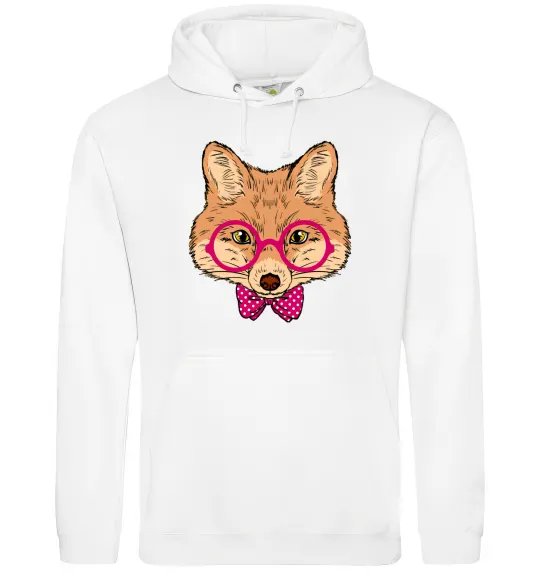 Мужская толстовка (худи) Ввічливий лис Белый фото