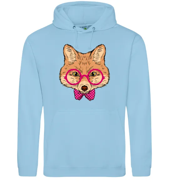 Чоловіча толстовка (худі) Ввічливий лис Блакитний фото