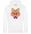 Женская толстовка (худи) Ввічливий лис Белый фото