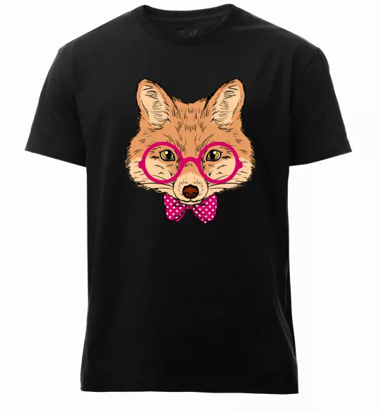 Чоловіча преміум футболка Ввічливий лис Чорний фото