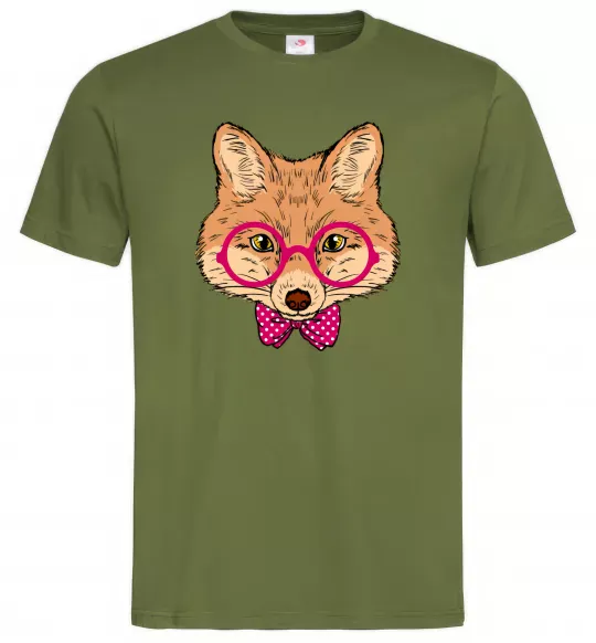 Чоловіча футболка Ввічливий лис Оливковий фото