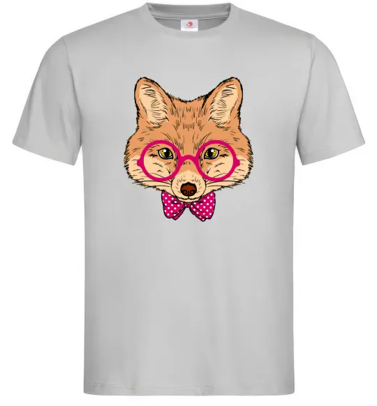 Чоловіча футболка Ввічливий лис Сірий фото