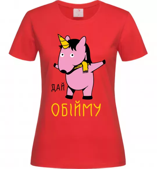 Жіноча футболка Дай обійму Червоний фото