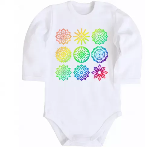 Дитячий бодік Йога принт Білий фото