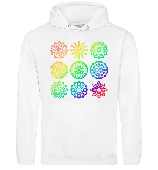 Мужская толстовка (худи) Йога принт Белый фото