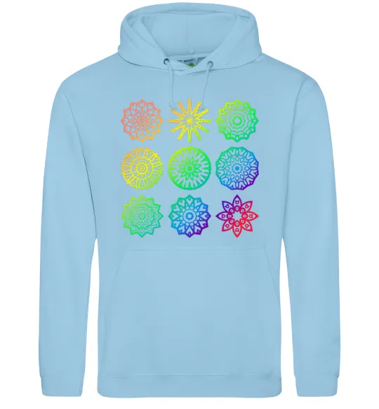 Мужская толстовка (худи) Йога принт Голубой фото