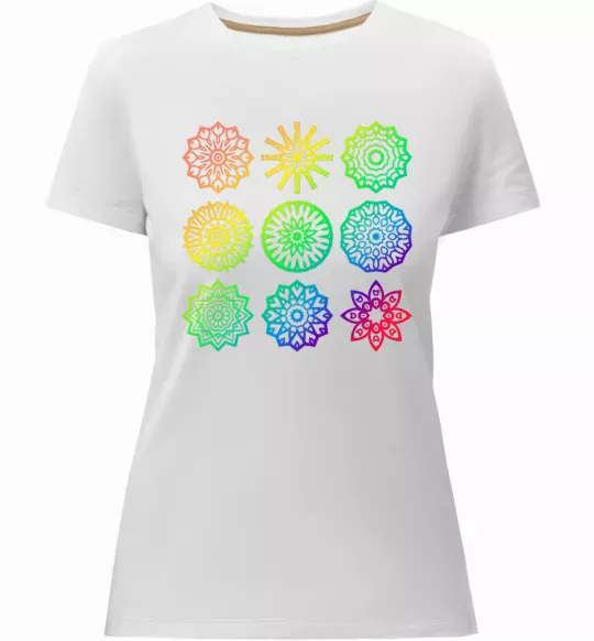 Жіноча преміум футболка Йога принт Білий фото