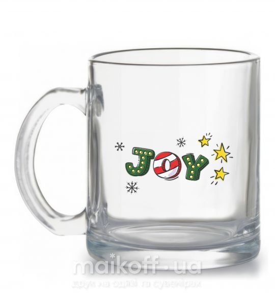 Чашка скляна Joy holiday Прозорий фото