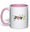 Чашка з кольоровою ручкою Joy holiday Ніжно рожевий фото