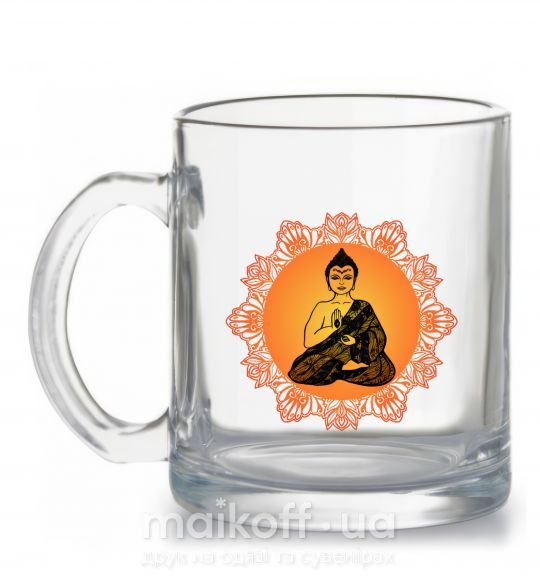 Чашка стеклянная India print Прозрачный фото