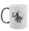 Чашка з кольоровою ручкою The octopus Срібло Чашка з кольоровою ручкою The octopus Срібло фото