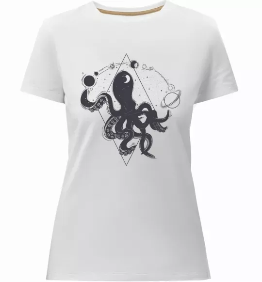 Женская премиум футболка The octopus Белый фото