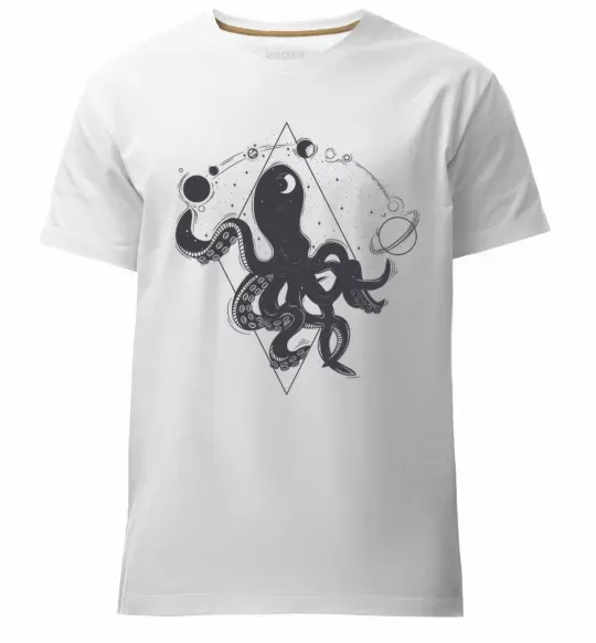 Мужская премиум футболка The octopus Белый фото