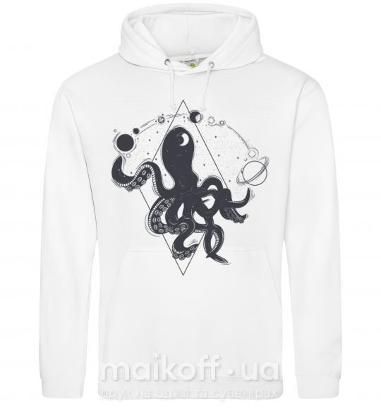 Мужская толстовка (худи) The octopus Белый фото