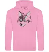 Мужская толстовка (худи) Вовк голова Розовый фото
