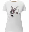 Женская премиум футболка Вовк голова Белый фото