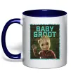 Чашка с цветной ручкой Baby groot Глубокий темно-синий фото