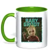 Чашка с цветной ручкой Baby groot Зеленый фото