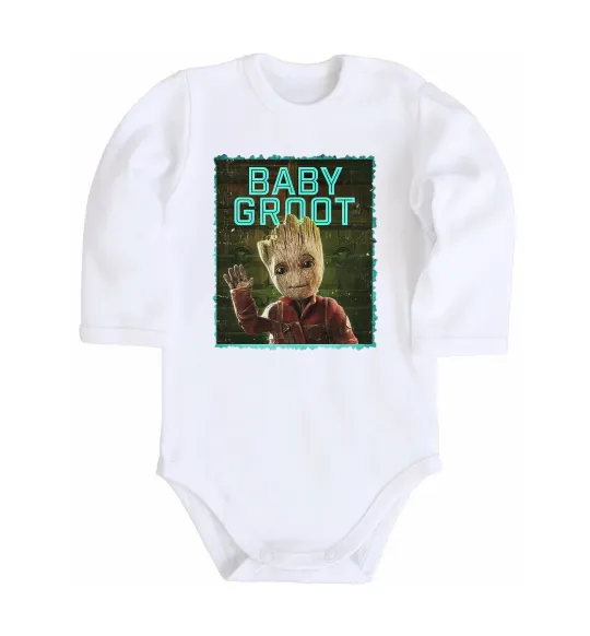 Детский боди Baby groot Белый фото