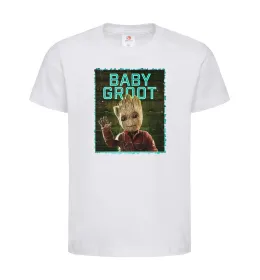 Детская футболка Baby groot Белый фото