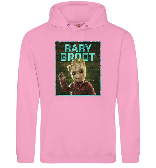 Мужская толстовка (худи) Baby groot Розовый фото