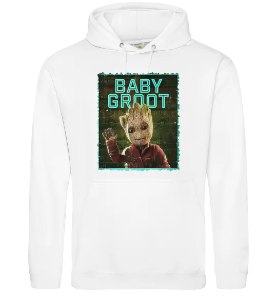 Чоловіча толстовка (худі) Baby groot Білий фото