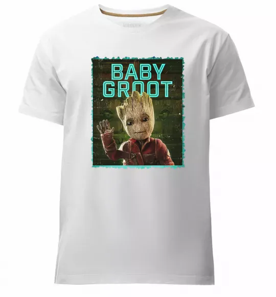 Чоловіча преміум футболка Baby groot Білий фото
