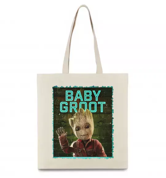 Эко-сумка Baby groot Бежевый фото