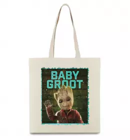 Эко-сумка Baby groot Бежевый фото