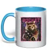 Чашка з кольоровою ручкою Rocket Блакитний фото
