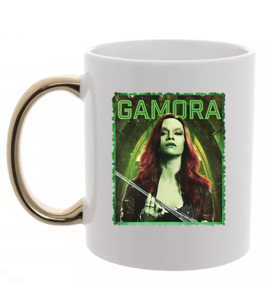 Чашка з кольоровою ручкою Gamora Золото фото