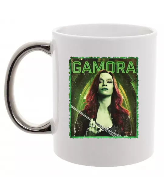 Чашка з кольоровою ручкою Gamora Срібло фото