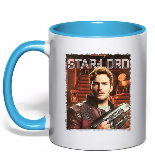 Чашка с цветной ручкой Star-lord Голубой фото