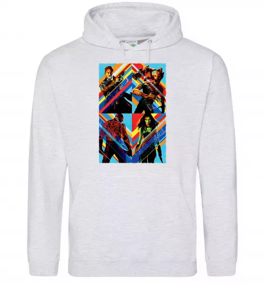 Женская толстовка (худи) Вартові галактики яскраві Серый меланж фото