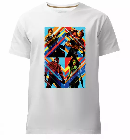 Чоловіча преміум футболка Вартові галактики яскраві Білий фото